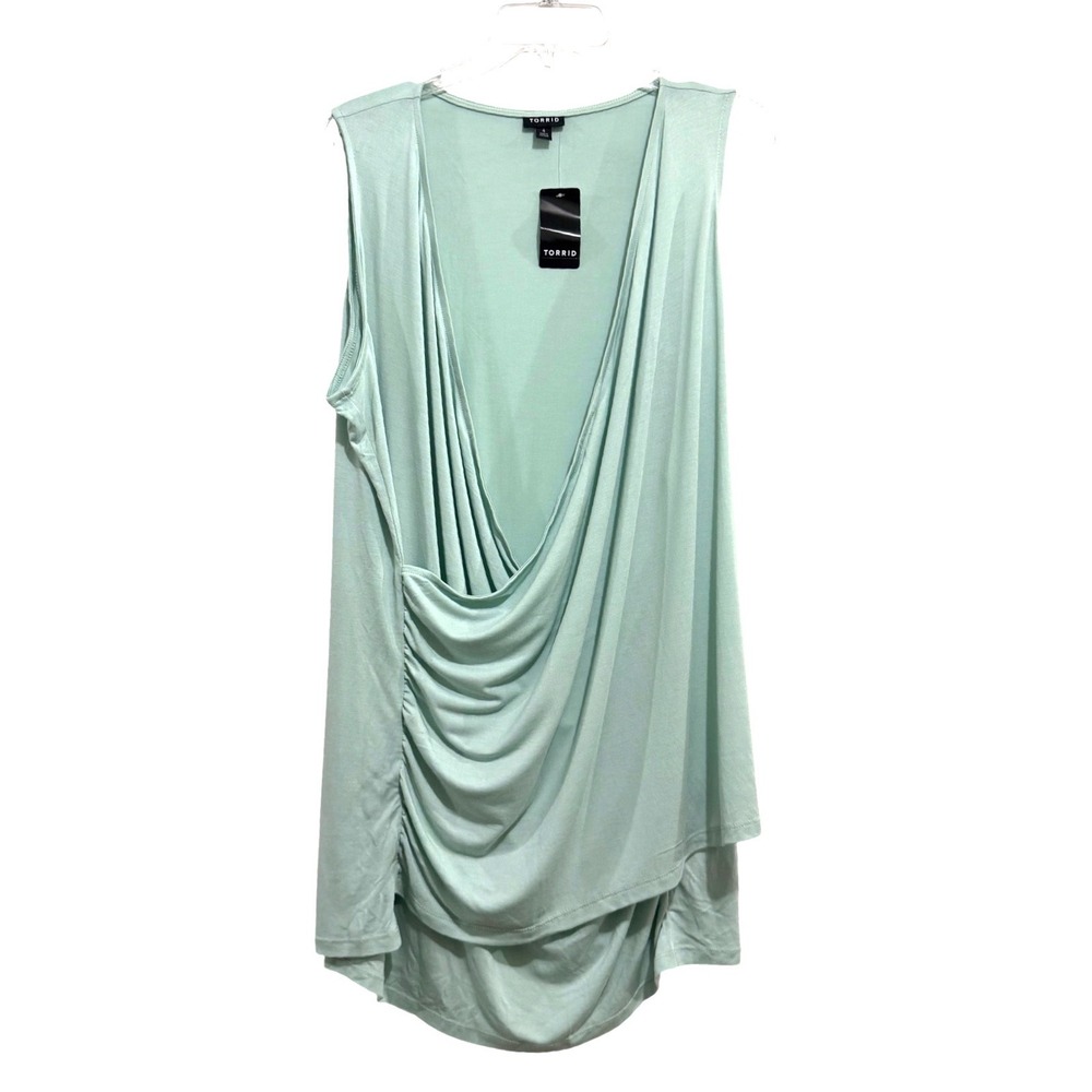 Torrid Studio Tissue Jersey Surplice Ruched Tank Top Plus Size 4ā 4X Flowy Soft